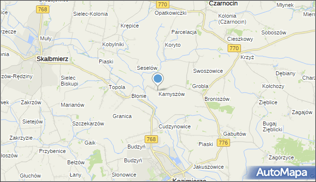 mapa Kamyszów, Kamyszów na mapie Targeo